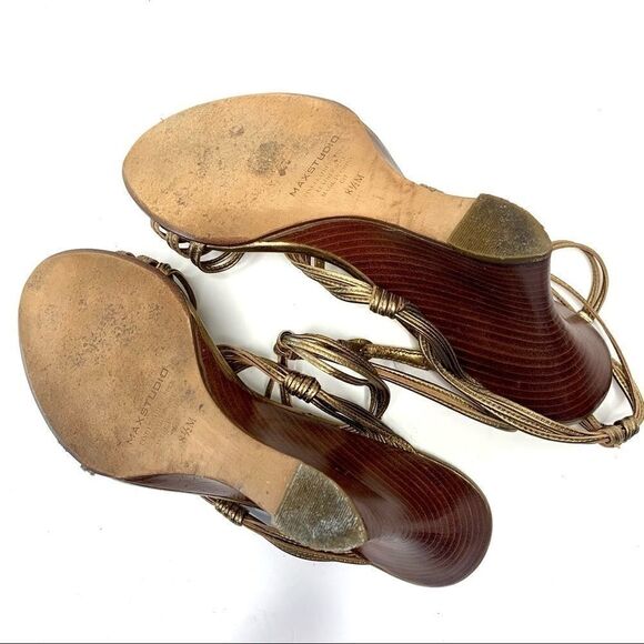 Max Studio Bronze Wedge Heels - Picture 6 of 7
